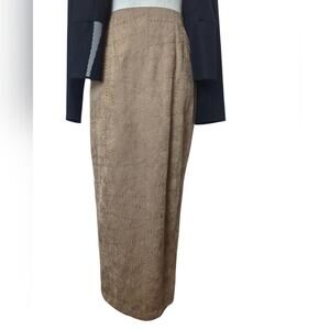 Vintage Stitch Suede-Look Maxi Pencil Skirt Heritage Style Small